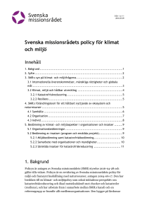 Policy för klimat och miljö