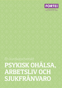 psykisk ohälsa, arbetsliv och sjukfrånvaro
