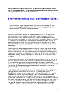 Ekonomin måste stå i samhällets tjänst