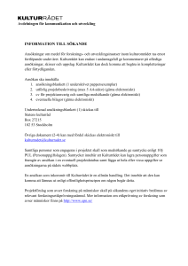 1 Avdelningen för kommunikation och utveckling INFORMATION