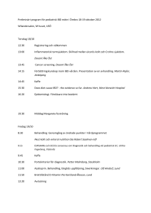 Preliminärt program för pediatrisk IBD möte i Örebro 18