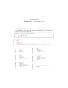 Felsökning och felhantering