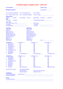 Kvalitetsregister Septisk artrit – nativ led