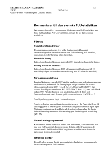 Kommentarer till den svenska FoU-statistiken
