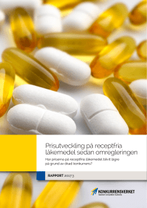 Prisutveckling på receptfria läkemedel sedan