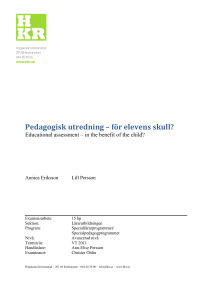 Pedagogisk utredning – för elevens skull?