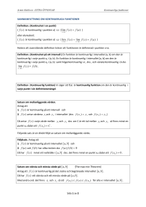 Sammanfattning om kontinuerliga funktioner