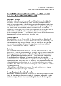 DE POLITISKA REVOLUTIONERNA I SLUTET AV 1700
