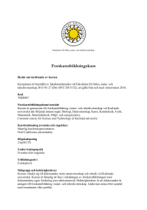 Beslut om inrättande av kursen - KAU Doctoral Courses / Kurstorg