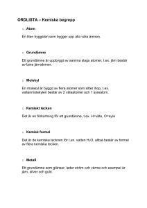 ORDLISTA – Kemiska begrepp