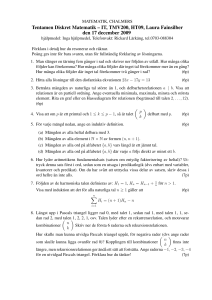 Tentamen Diskret Matematik – IT, TMV200