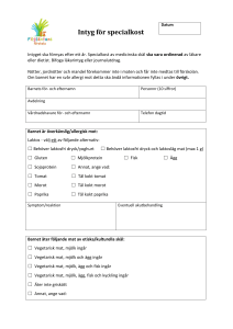 Intyg för specialkost