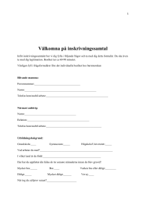 Välkomna på inskrivningssamtal