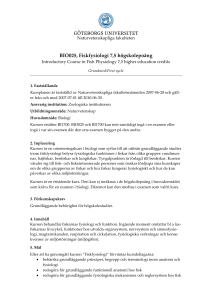 BIO025, Fiskfysiologi 7,5 högskolepoäng