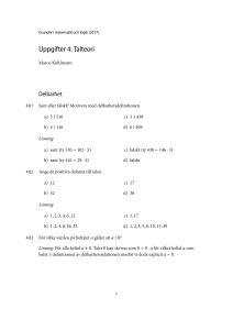 Uppgifter 4: Talteori