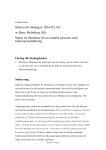 Staten ett föredöme för att anställa personer med funktionsnedsättning