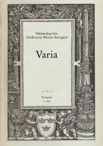 Nätkatalog från Antikvariat Werner Stensgård