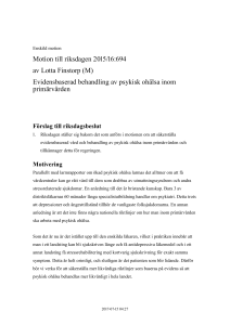 Evidensbaserad behandling av psykisk ohälsa inom primärvården