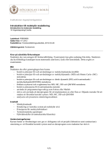 Introduktion till molekylär modellering