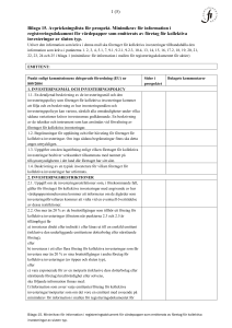 Bilaga 15. Minimikrav för information i registreringsdokument för