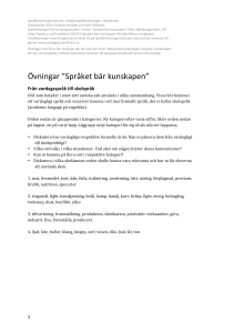 Övningar ”Språket bär kunskapen”