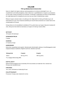 KALIUM 750 mg lättabsorberat kaliumcitrat Kalium är viktigt för att