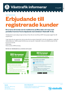 Erbjudande till registrerade kunder
