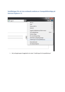 Inställningar för att visa webmail.comhem.se i kompabilitetsläge på