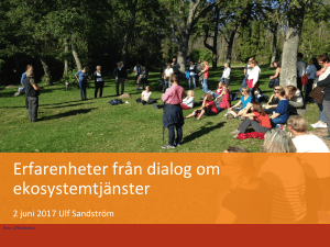 Erfarenheter från dialog om ekosystemtjänster