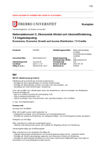 Kursplan Nationalekonomi C, Ekonomisk tillväxt och