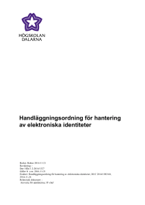 Handläggningsordning för hantering av elektroniska identiteter