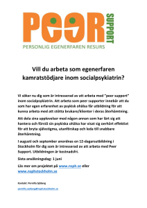 Ansökan Peer Support Stockholm