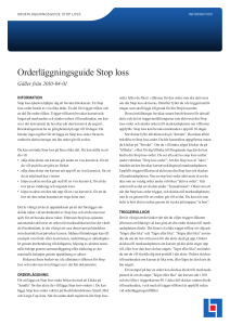 Orderläggningsguide Stop loss