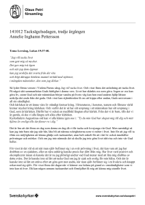 141012 Tacksägelsedagen, tredje årgången