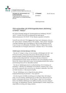 VHs synpunkter på Inriktningsdokument utbildning, UTKAST