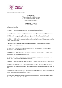 CV - Karolinska Institutet