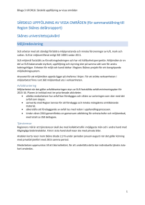 SÄRSKILD UPPFÖLJNING AV VISSA OMRÅDEN (för
