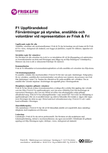 F1 Uppförandekod Förväntningar på styrelse, anställda och