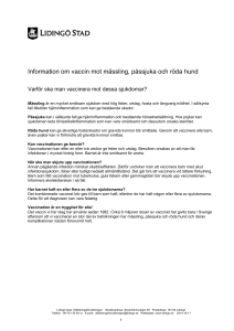 Om vaccination mot mässling, påssjuka och röda hund