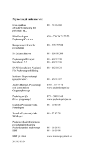 Psykoterapi instanser etc