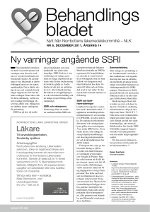 Ny varningar angående SSRI