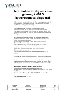 Information till dig som ska genomgå HSSG