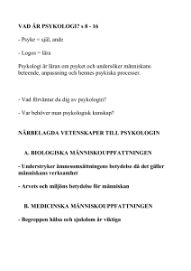 VAD ÄR PSYKOLOGI