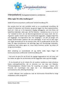 Interpellation om tiggeri - Sverigedemokraterna Landskrona