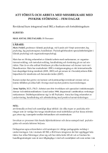 att förstå och arbeta med missbrukare med psykisk störning