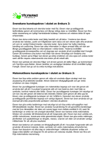 Svenskans kunskapskrav i slutet av årskurs 3: Matematikens