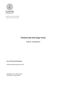 Psykoterapi med unga vuxna Vad är verksamt?