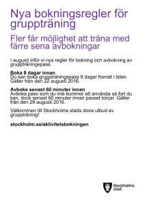 Nya bokningsregler för gruppträning (Word, 39kb