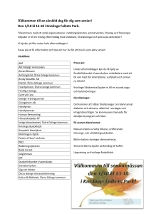 Välkommen till en särskild dag för dig som senior! Den 1/10 kl 13