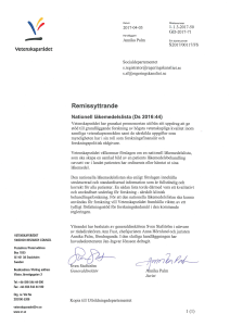 Remissyttrande - Vetenskapsrådet